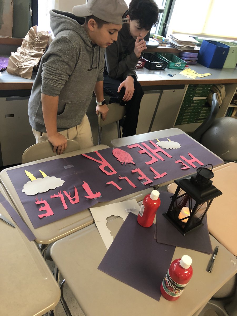 SComeauMillbury's tweet photo. Creating elements to decorate classroom doors and represent the stories we read in class! #handson #callaborate https://t.co/0tiBWHKaSM