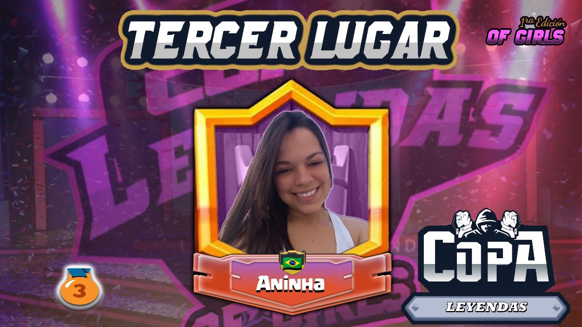 #ofgirls1edicion

Una jugadora con mucho carácter y personalidad para enfrentar grandes enfrentamientos en la copa, no logro jugar su último partido pero obtuvo su premio por su gran esfuerzo.
Felicitaciones por su tercer lugar  🎉 🎉

🥉<a href="/AninhaRoyale/">aninha 🇧🇷</a> 🥉

<a href="/AlianzaCup/">AlianzaCup</a>