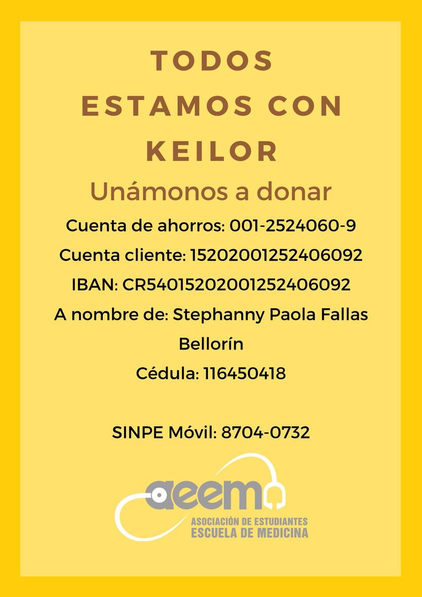 Atención!

Uno de nuestros estudiantes se encuentra internado luchando contra el cáncer. Está siendo tratado con quimioterapia y radioterapia.

Su familia es de San Vito de Coto Brus y la estadía en la GAM genera grandes gastos económicos y deseamos ayudar en este difícil momento