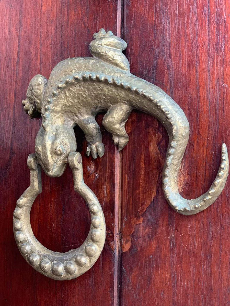 otavTravelBlog's tweet image. Door Knockers of Cartagena Walled City in Colombia. 
Marine motifs adorn the doors of families who made their living from the sea. Lions were for leadership and the army. Lizards represented royalty and high society and so on. A sort of sign to let everyone know who lived inside.