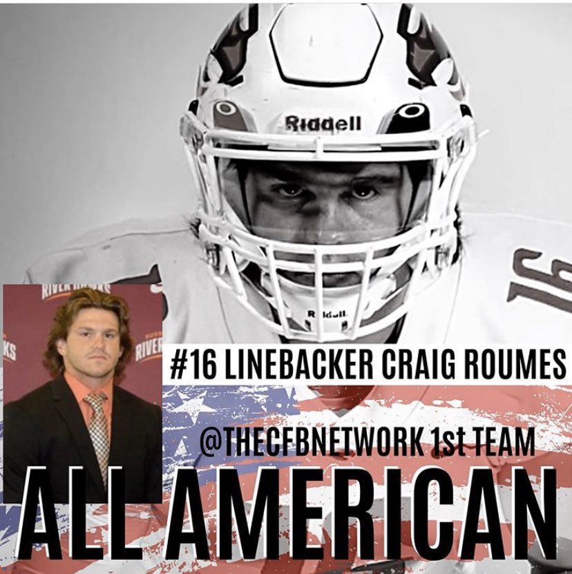 SURiverHawksFB's tweet photo. Congrats to our very own @Croumy2016 on getting this All American nod. Dynamic playmaker who found the end zone 4 TIMES this season on defense. #Playmaker #YeahCraig #AllAmerican https://t.co/l8ph9zP5tD