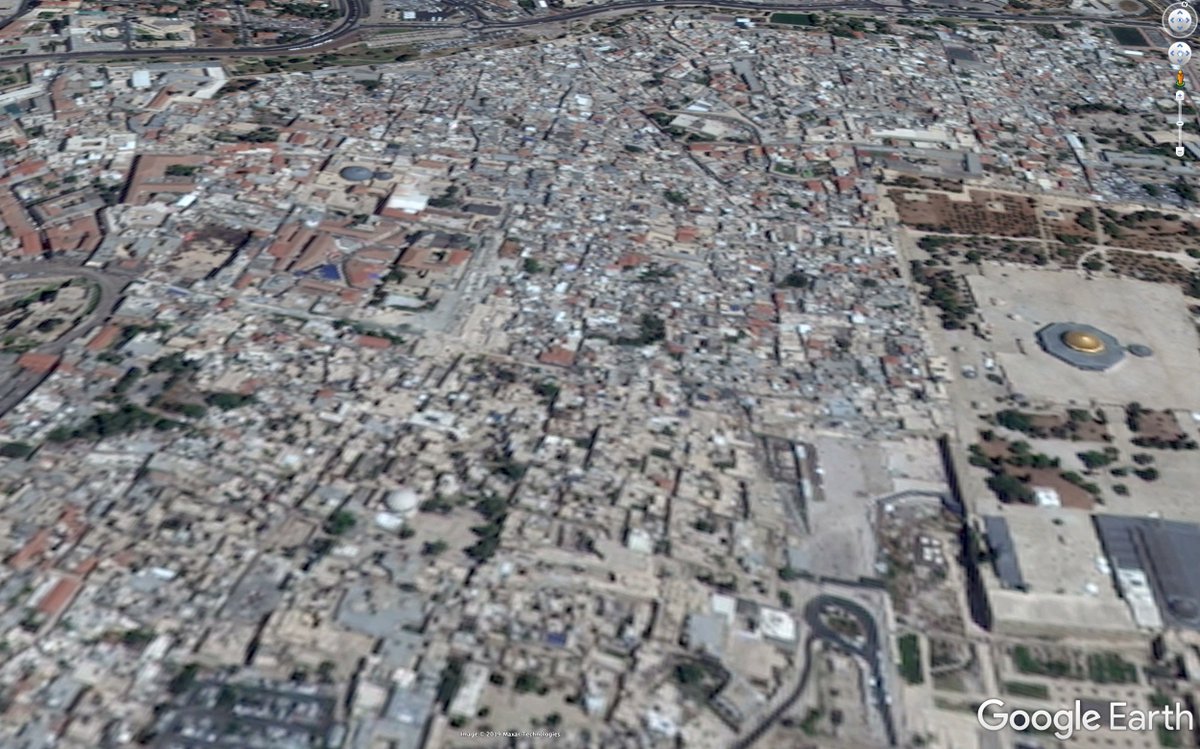 We were forced to work from paper maps and archeological plans. Jerusalem is blurred out on Google Maps due to a 1997 law prohibiting the release of detailed satellite imagery from Israel.