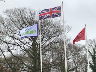 EnableSusPol's tweet photo. We are so pleased to see our flag at @sussex_police HQ this week supporting #DHM19.

Our current membership is now at a breaking 715 members! 

#TeamEnable #DisabilityHistoryMonth #PCSO19346 https://t.co/vcwNLG80eJ