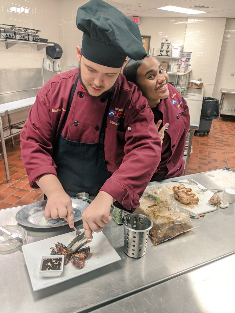 ChefBrockCahoon's tweet photo. Finished the Korean BBQ pig's feet. Students are having fun finding new ways to serve different foods. @LehighCTI #acfchefs https://t.co/7OnfncS0y1