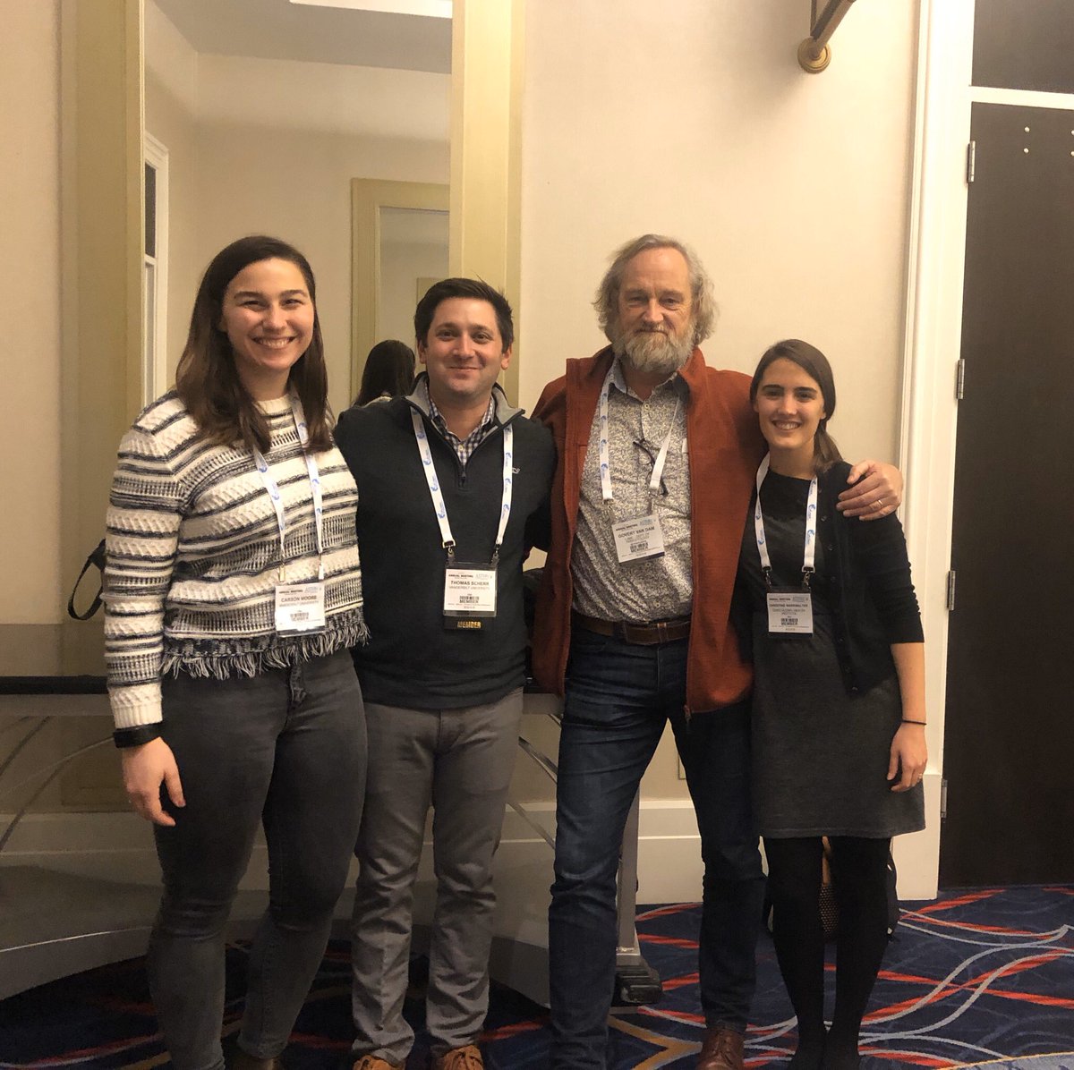 TheWrightLab's tweet photo. This year we’re #thankful for amazing global health research with wonderful colleagues, collaborators, and labmates (both current and former!). 4th year candidate Carson and post-doc Nate went to DC last week to present at #ASTMH19 and saw some familiar faces! Great work team! https://t.co/SllX2jcxJ0
