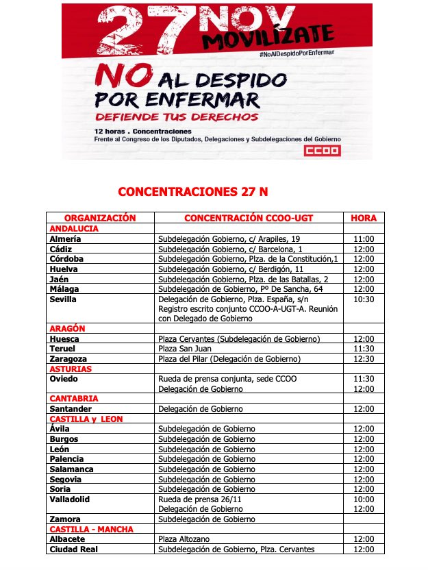 UnaiSordo's tweet photo. #NoAlDespidoPorEnfermar 
Mañana nos concentramos en toda España para que no se pueda despedir por enfermar. 
Difunde y acude. 👇👇
Por aquí empezaremos la reversión de la reforma laboral !! https://t.co/bn4BFs5O2U