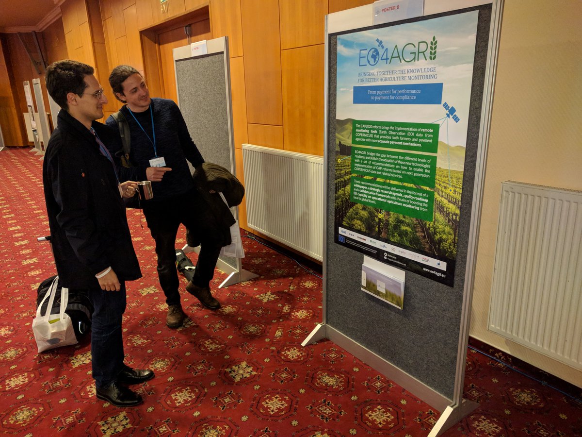 EO4AGRI's tweet photo. 🇪🇺🛰️👩🌾 #EO4AGRI poster is already available in the posters area of the #MARSConference19 in #Prague. More info on how our project supports #CAP agencies during their #digitaltransformation in our website: https://t.co/kfquFGq1N3.
#CAPmonitoring #EarthObservation @GerhardTriebnig https://t.co/gYPEuTeYYv