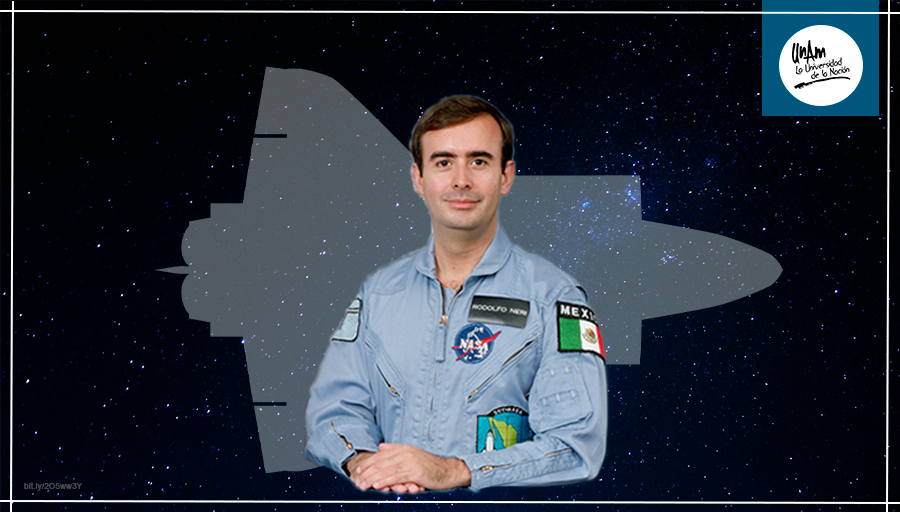 UNAM_MX's tweet photo. ¡#OrgulloUNAM sideral!🌙🌌🪐

Rodolfo Neri Vela, egresado de la @FIUNAM_MX, #UnDíaComoHoy de 1985 se convirtió en el primer mexicano en ir al espacio. 👨🚀 https://t.co/6gvB8hBOLp