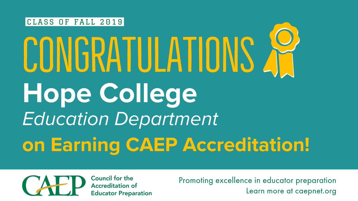 caepupdates's tweet image. This fall @HopeCollege was recognized for excellence in #educatorprep!