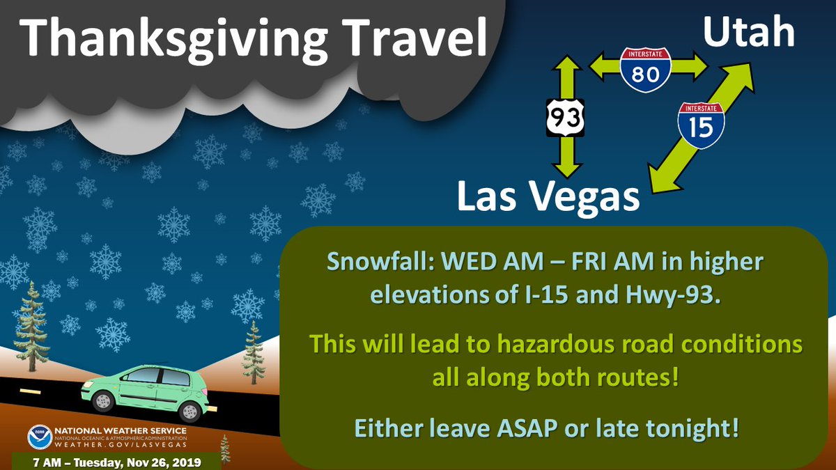 Nws Las Vegas Utah Vegas Utah Snow Ice Will Cause Significant Issues Along Both I 15 Hwy 93 Wed Am Fri Am Severe Travel Delays Hazardous Driving Conditions Expected Along