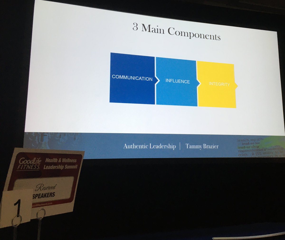 GLFwellness's tweet photo. There are 3 main components to authentic leadership: Communication, Influence & Integrity. @BrazierTammy #GLFwellness https://t.co/AXtr16TYCY