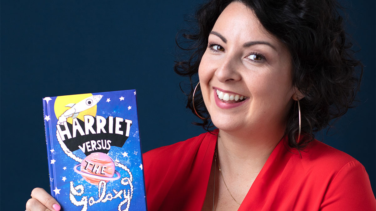 Every month we choose our #Bookmark Book of the Month - a title that we think features a great representation of disability. This month it's Harriet Versus the Galaxy, so we spoke to author <a href="/samanthabaines/">Samantha Baines👑</a> about challenging stereotypes about hearing loss: booktrust.org.uk/news-and-featu…