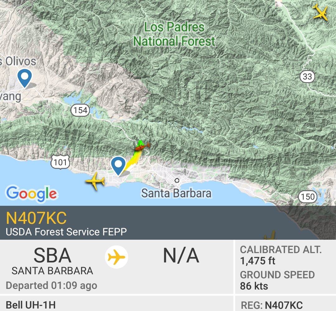 barkflight's tweet image. Looks like we have H407 from #KernCountyFire around this morning on the #CaveFire