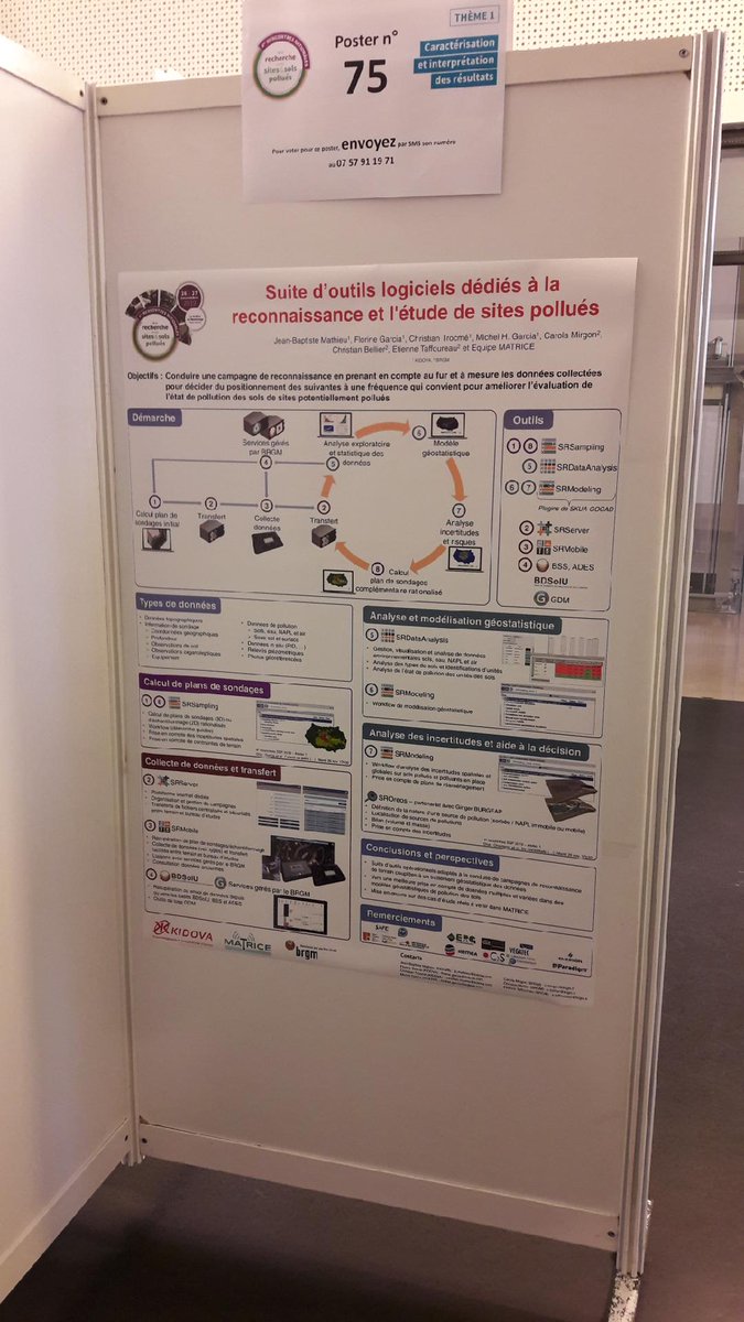 KIDOVA's tweet photo. KIDOVA présente un poster sur la suite d'outils logiciels dédiés à la reconnaissance et l'étude de sites pollués aux #rencontresssp https://t.co/GebENOQX1k