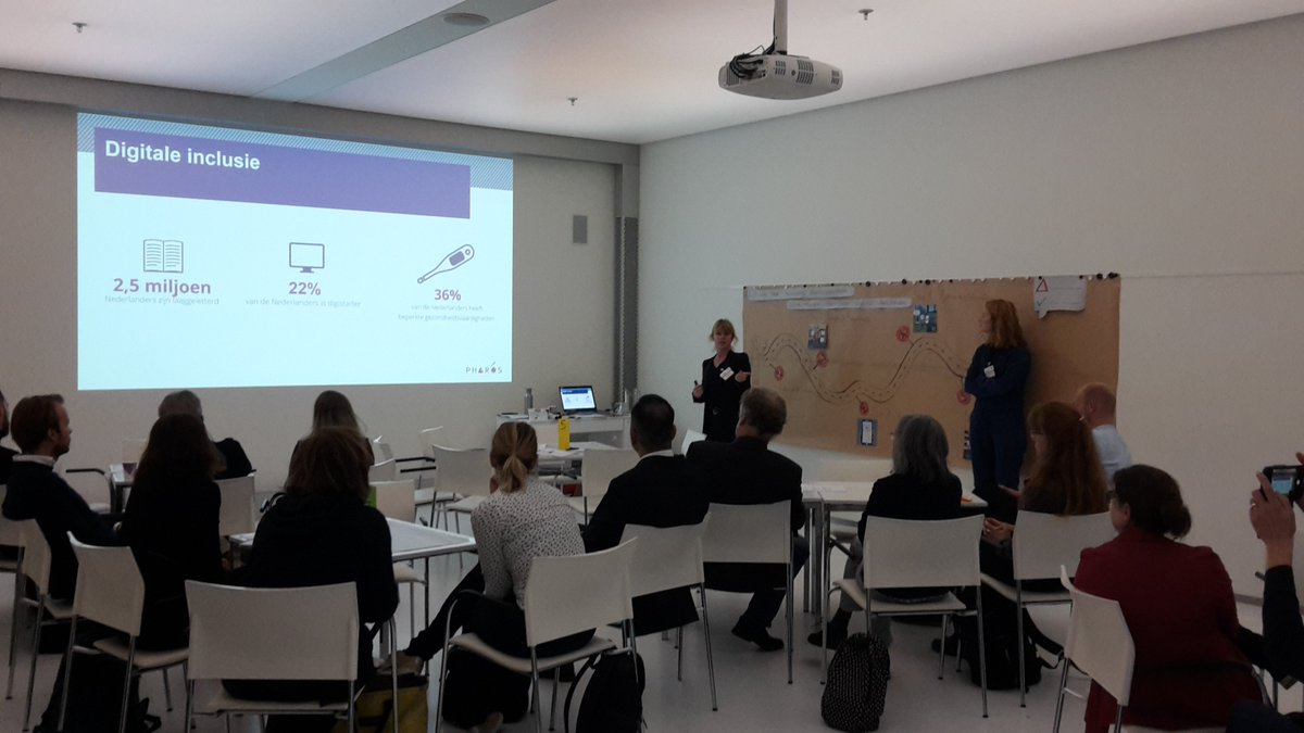 Great interactive workshop at the #digitalsociety conference on Digital Literacy and eHealth, following the 'patient journey' of Samen met Eva (<a href="/VUamsterdam/">Vrije Universiteit Amsterdam (inactief)</a>) in collaboration with <a href="/PharosKennis/">Pharos</a> <a href="/MyGameOnderzoek/">Monique Simons</a> and <a href="/joelleswart/">Joëlle Swart</a> (<a href="/univgroningen/">University of Groningen</a>)