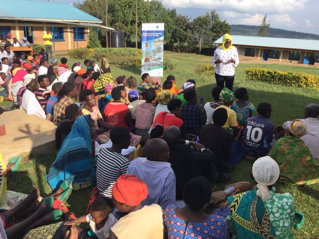 RwandaMuseums's tweet photo. Happening now:#OutreachMuseumsProgram taking place in Rutare sector of @GicumbiDistrict.A district known to have many #historicalSites such as the #NationalLiberationMuseum and #RutareRoyalTombs. https://t.co/dBp4J68Vmk