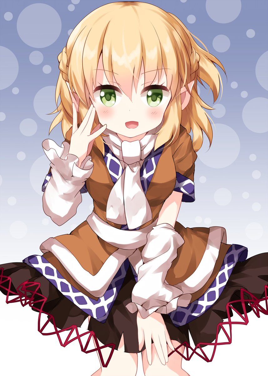 mizuhashi parsee 1girl solo green eyes blonde hair open mouth white scarf arm warmers  illustration images