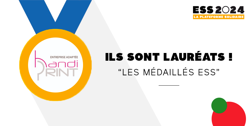 ESS2024's tweet photo. #HandiPRINT est une entreprise adaptée qui intervient de l’impression au façonnage, en passant par la signalétique, le routage et les prestations de service sur site. Ils ont récemment gagné un contrat avec @Paris2024 pour imprimer des cartes de visite avec le nouvel emblème! 👏 https://t.co/nHZgg3qBDk