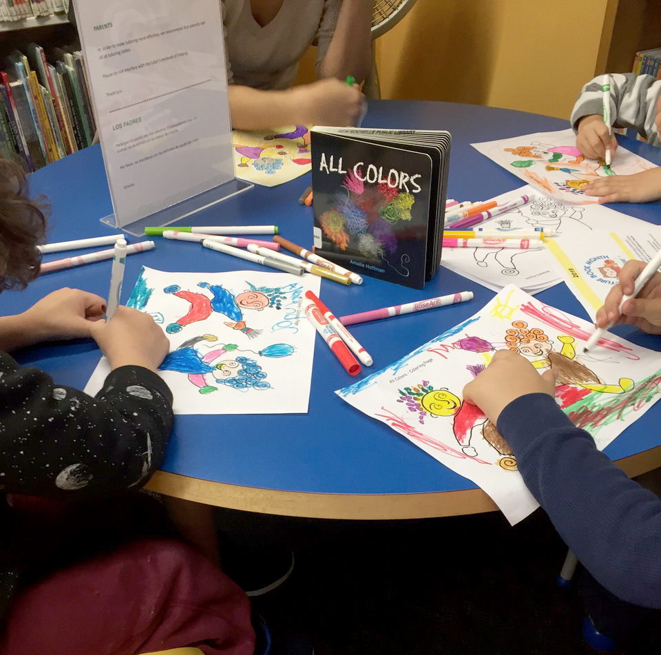 ALL COLORS author-illustrator <a href="/amaliahoffman/">amalia hoffman</a> presented her new board book at the New Rochelle Public Library and the Larchmont Public Library, both in New York, where the kids loved the coloring pages!