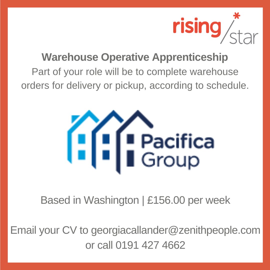 Our client Pacifica Group are looking for a Warehousing Apprentice to join their team.

Get in touch by emailing your CV to georgiacallander@zenithpeople.com 

#apprenticeship #apprentice #careers #warehousing #qualifications