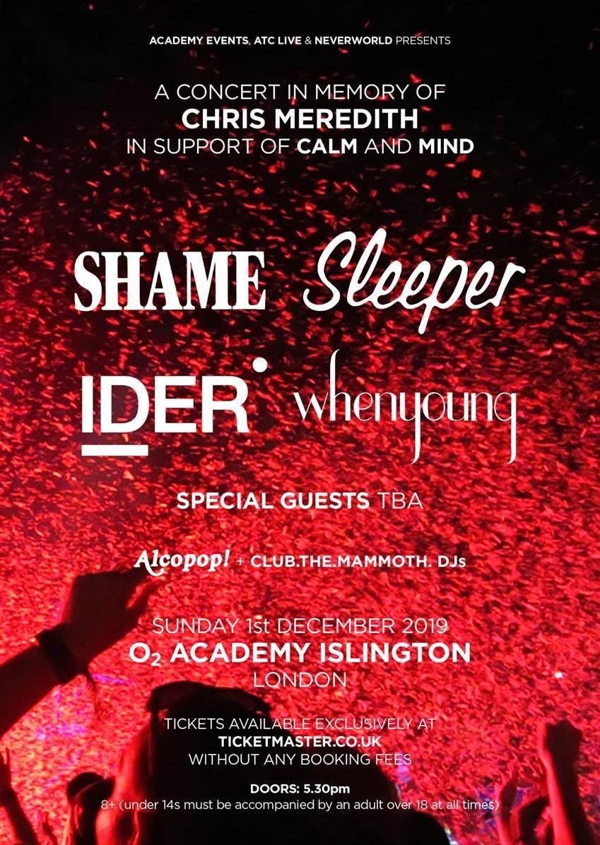 Fancy a gig this Sunday? There’s not 1, not 2, but 4 amazing acts - plus very special guests - playing in memory of Chris Meredith at @O2Islington. <a href="/SJMConcerts/">SJM Concerts</a> have kindly bought and donated 5 pairs of tickets to CALM to giveaway - just retweet for your chance to win!
