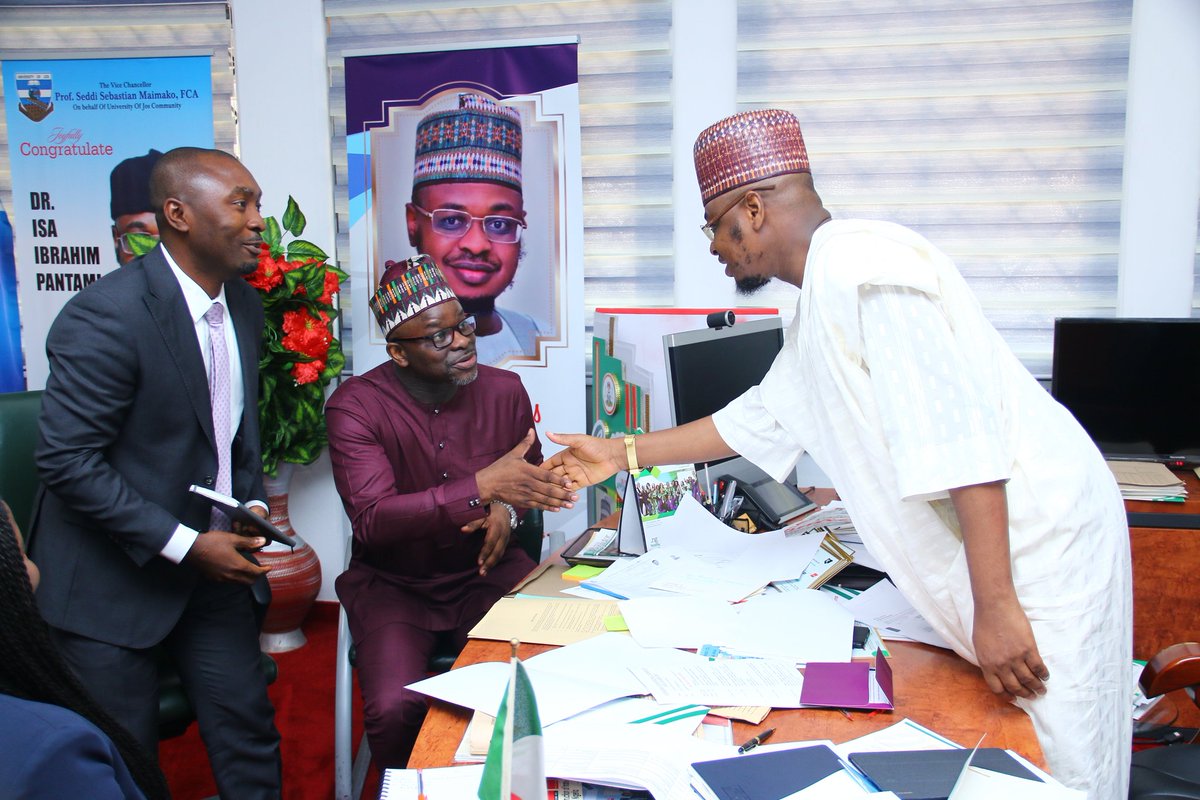 FMCIDENigeria's tweet photo. Courtesy visit by a delegation from @MicrosoftNG to formally congratulate the Honourable Minister, @DrIsaPantami on his elevation and also explore possible areas of collaboration aimed at fostering the growth of ICT and Digital Economy in Nigeria. 

#FMoCDEtoday
#FMoCDE19 https://t.co/kWQhrbgkth