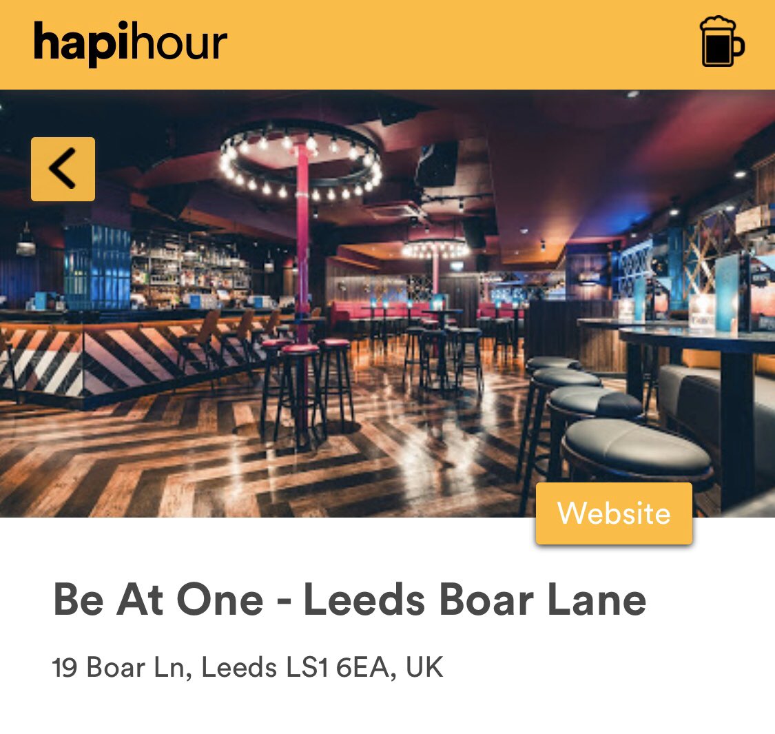 hapihour_io's tweet photo. LEEDS - New location added! @BeAtOne_Leeds have their happy hour all week, check it out here: https://t.co/w2AJ9bXA49 https://t.co/latfLM1Uud