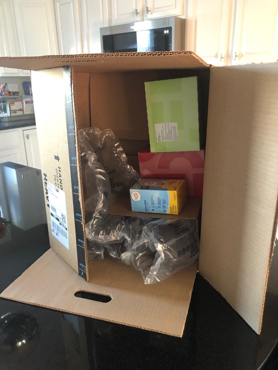 Did ⁦<a href="/amazon/">Amazon</a>⁩ really need to use this large a box to ship three items??? #wasteofspace #waste #environment