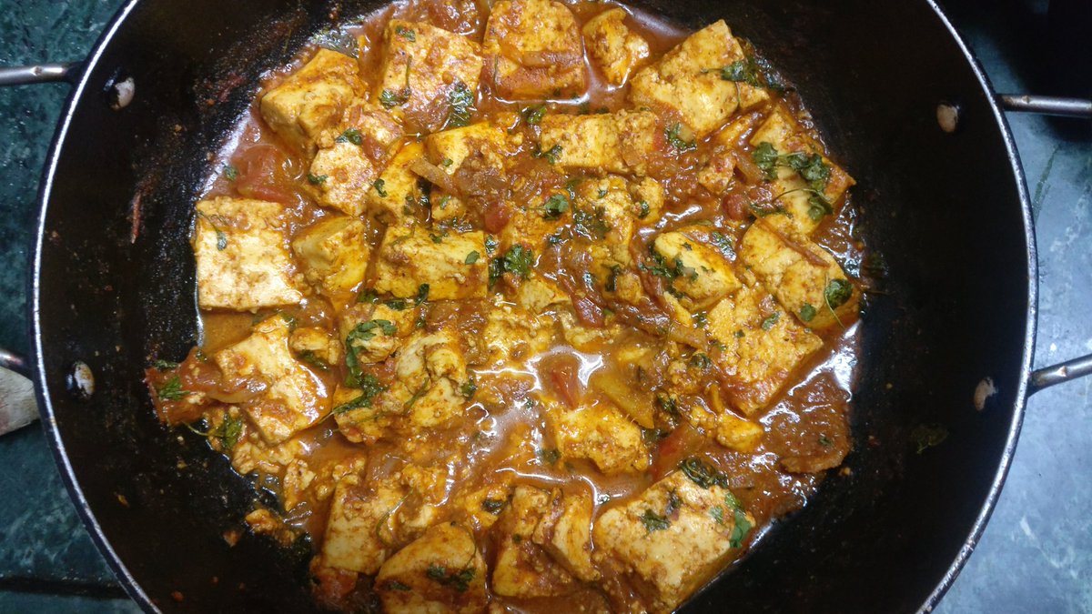 vijayrnair's tweet image. Kadhai Paneer, today&apos;s dinner #food #cooking #learntsomethingnew