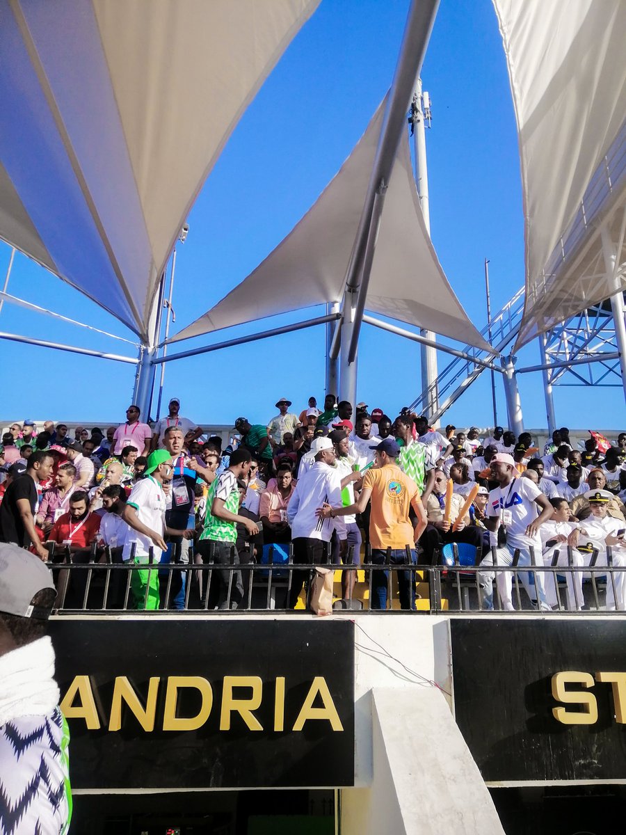  #BitsAndPiecesAFCON 2019 : Nigerian Fans at The Alexandria Stadium, Egypt during AFCON 2019.