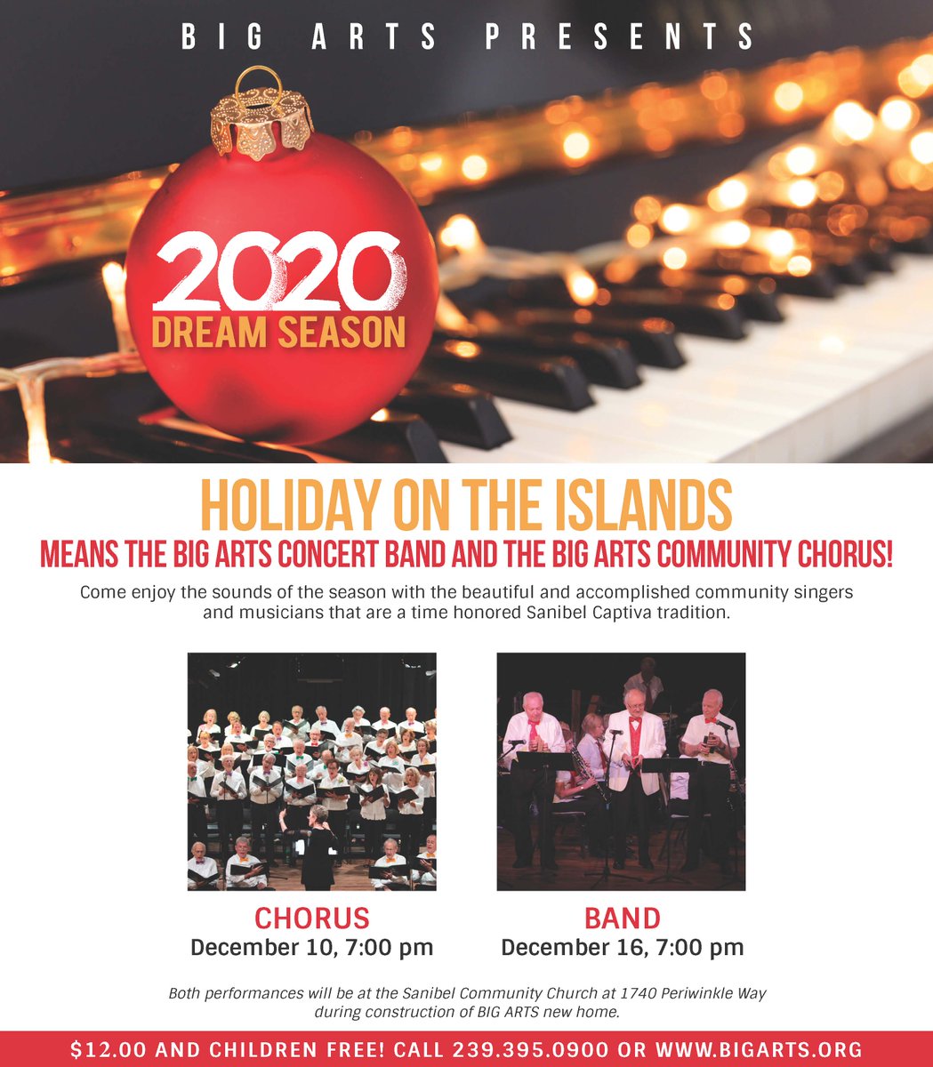 BIG_ARTS's tweet photo. Get in the holiday spirit with the BIG ARTS Concert Band and Community Chorus. Enjoy holiday favorites performed by your friends and neighbors. Visit https://t.co/mFoVKSEKvK to purchase tickets. #sanibel #sanibelisland #holidaysonsanibel https://t.co/sjeLIYwBgk