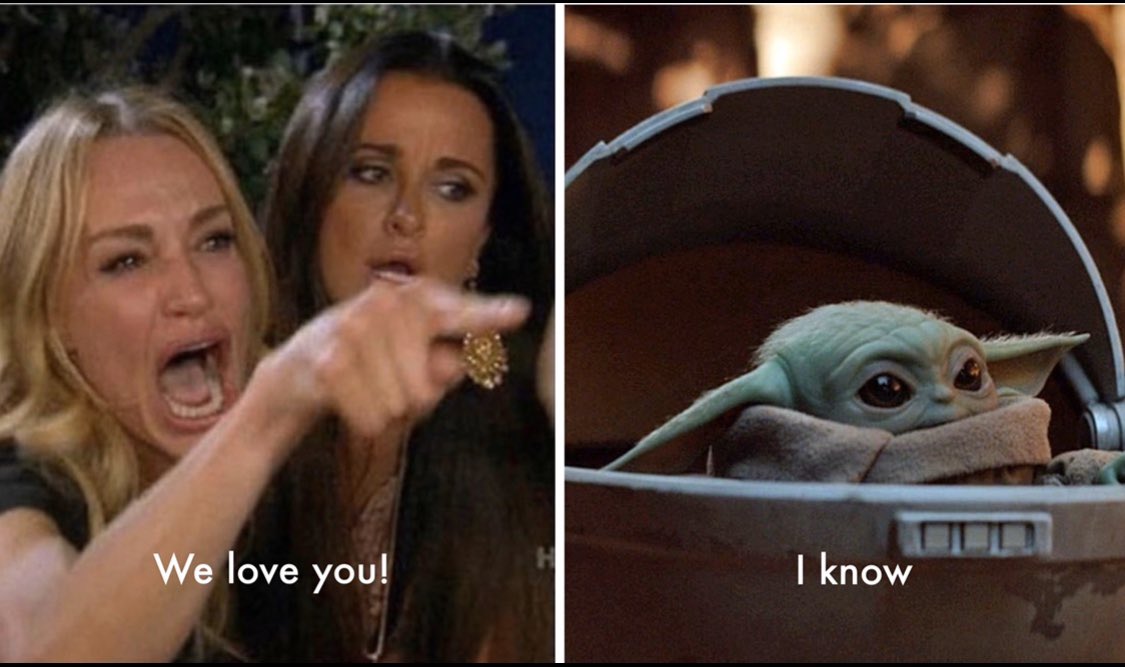 MSelhorst's tweet photo. Had to make this cause who doesn’t love baby yoda?! #tb to Han and Leia #babyyoda https://t.co/NTXvkJrfI1