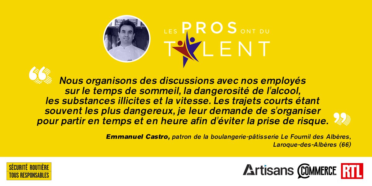🏆 Concours Les Pros ont du talent : voici les 4 nommés au prix du Pro de la Sécurité routière. Rendez-vous ce soir pour connaître le lauréat final ! #LesPros2019 #SécuritéRoutièreAuTravail