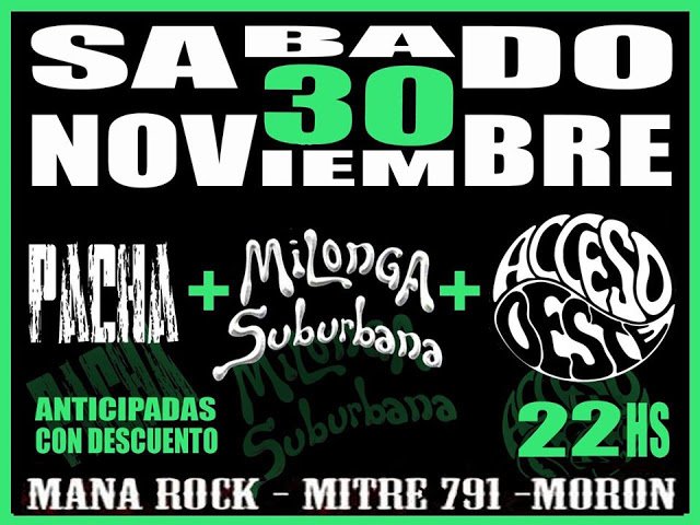 #Fechas I Mira la noche de rock que van a vivir en Moron con Milonga Suburbana, Acceso Oeste y Pacha. No te duermas que no tiene desperdicio.

Nota: vecinosenrockados.com/2019/11/se-va-…