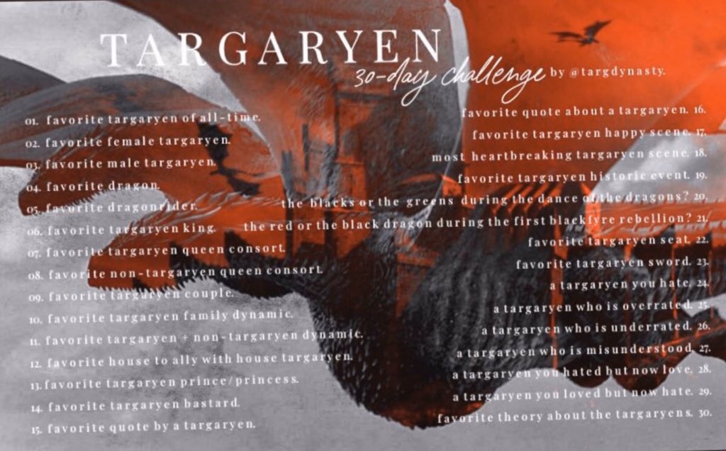 Day 26: most underrated Targaryen

Baelor Targaryen

I know he was always doing goofy shit but he somehow finessed his way to becoming the most beloved King of all time, all without knowing how to swing a sword. I bet the truth behind why he locked his sisters up is juicy