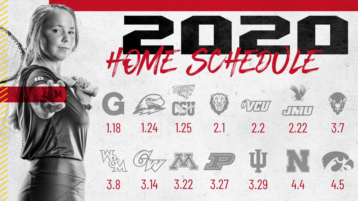 🚨 OFFICIAL 2020 SCHEDULE 🚨
Mark your calendar 🗓 
#GoTerps #TerpTennis