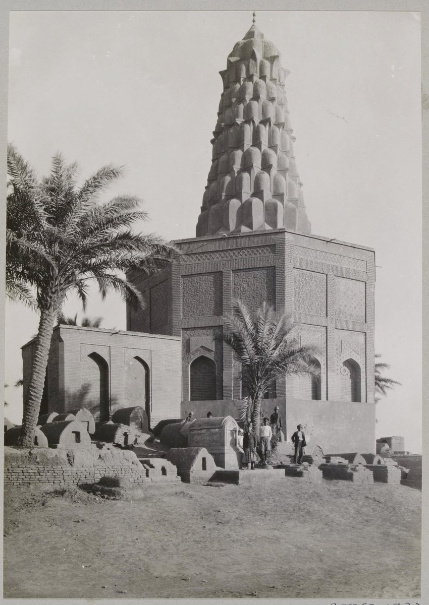 The above image ((V&A2840-1930) is of the interior of the Turba Sitta Zubayda in Baghdad, built in 1193, showing the geometric intricacy and mesmerizing effect of the technique; here is the exterior view of the steeply rising muqarnas dome (V&A 2838-1930), both images c. 1925 2/9