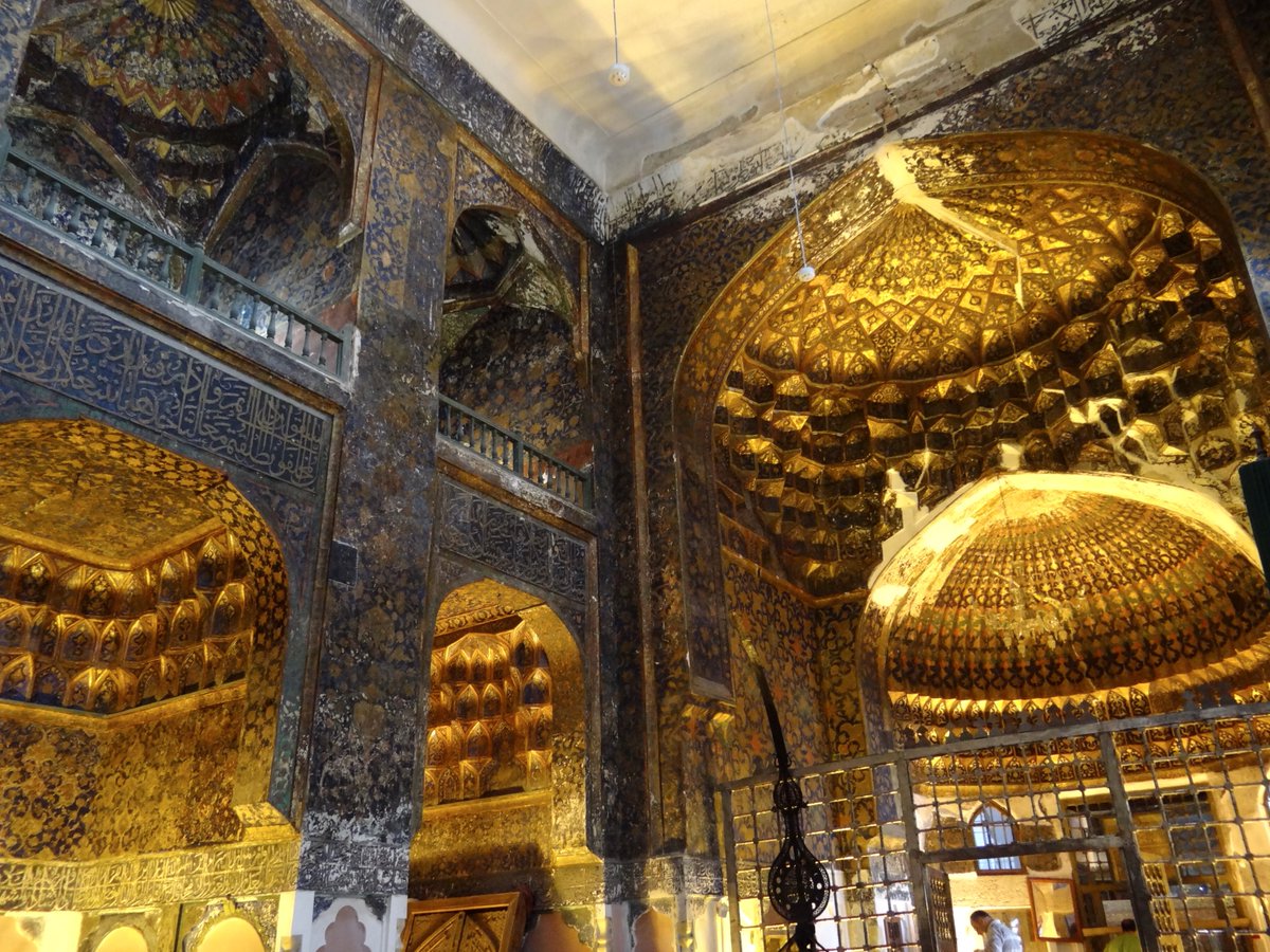 And as the centuries went by muqarnas was used in all sorts of ways, with modifications and almost endless elaborations, such as in the interior of the Shaykh Safi al-Din shrine in Ardabil, built up by the Safavids over the course of their reign (photo, Adam Jones via Flickr) 9/9