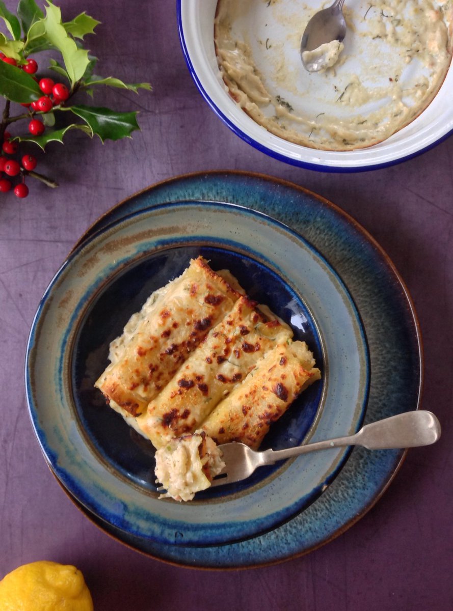 Crab and Prawn Cannelloni with Leeks, Fennel and Dill kenmarefoodies.com/crab-and-prawn…