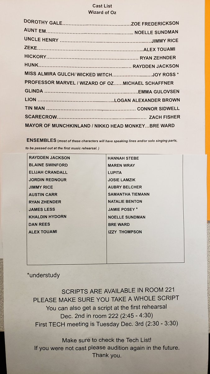 Wilkinson221's tweet photo. Congratulations to the production team of FZE's production of Wizard of Oz! https://t.co/JIeUk4y8Gt