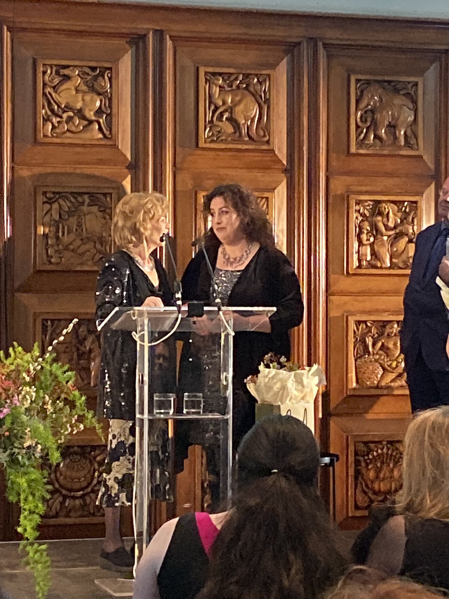 Erica Wagner On Twitter Poet Clodagh Beresford Dunne Accepts The Clarissa Luard Award From Edna O Brien Newwritingnorth