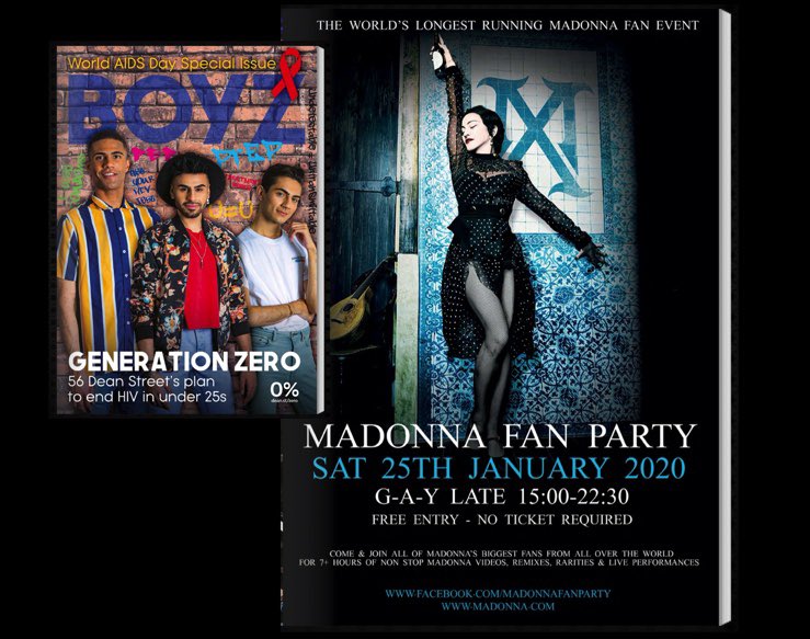 MadonnaFanParty's tweet photo. Have you got this months @boyzmaglondon #boyzmagazine #boyzmaglondon featuring our #MadonnaFanParty #Madonna pull out poster ad? @madonna @guyoseary #GAYLate https://t.co/b9ZkPhSywT