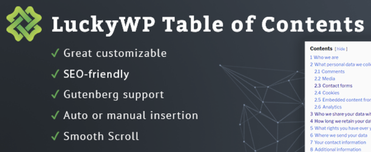 pluginswp_org's tweet image. Plugin para crear una Tabla de Contenidos.
pluginswordpress.org/luckywp-tabla-…