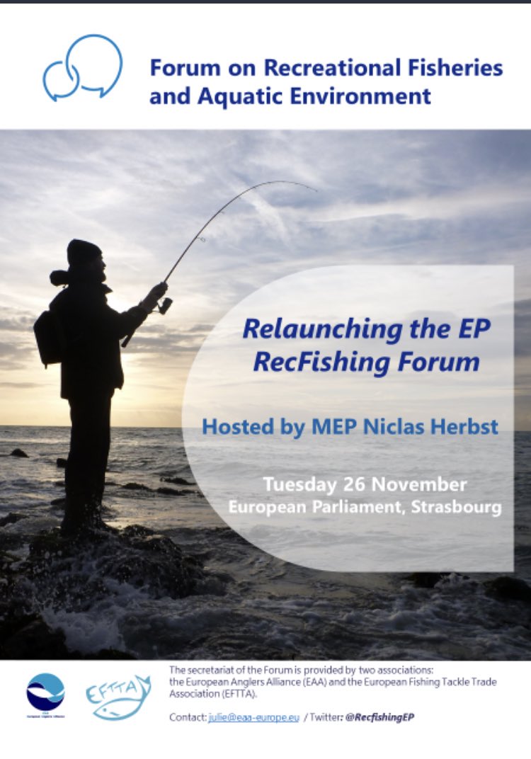 RecFishingEP's tweet photo. Official relaunch of the Forum on Recreational Fisheries & Aquatic Environment, starting now!
With MEP #Herbst, Commissioner-designate @VSinkevicius, @EfttaEfttex, @AnglersAlliance
#SaveEUfish #ProtectEUwaters #EPplenary #BlueEconomy #sustainablefisheries #sustainabletourism https://t.co/JAn9uOnkm0