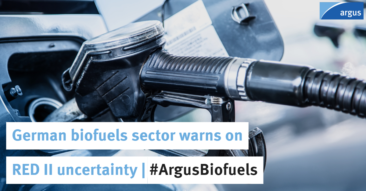 ArgusMedia's tweet photo. Certification companies active in Germany's #biofuels sector have lamented a lack of progress from the EU in laying down detailed rules for the recast #REDII, which came into force in Dec 2018 | #ArgusBiofuels

Chloe Jardine and @JohnnyARHB report: https://t.co/o5cjPKZQ3X https://t.co/mm8jQLe3EL