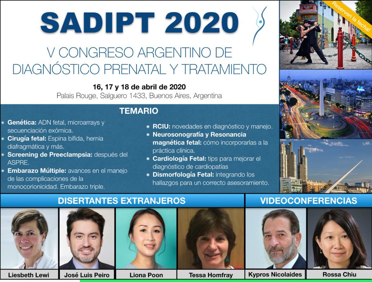 sadiptonline's tweet photo. Ya está... el evento de Diagnóstico Prenatal del 2020!!! El V Congreso Argentino de Diagnóstico Prenatal y Tratamiento. SADIPT. 16,17y18 de abril, en Buenos Aires, Argentina. #Sadipt #SADIPT2020 #DiagnosticoPrenatal https://t.co/wjuFVmwPQl