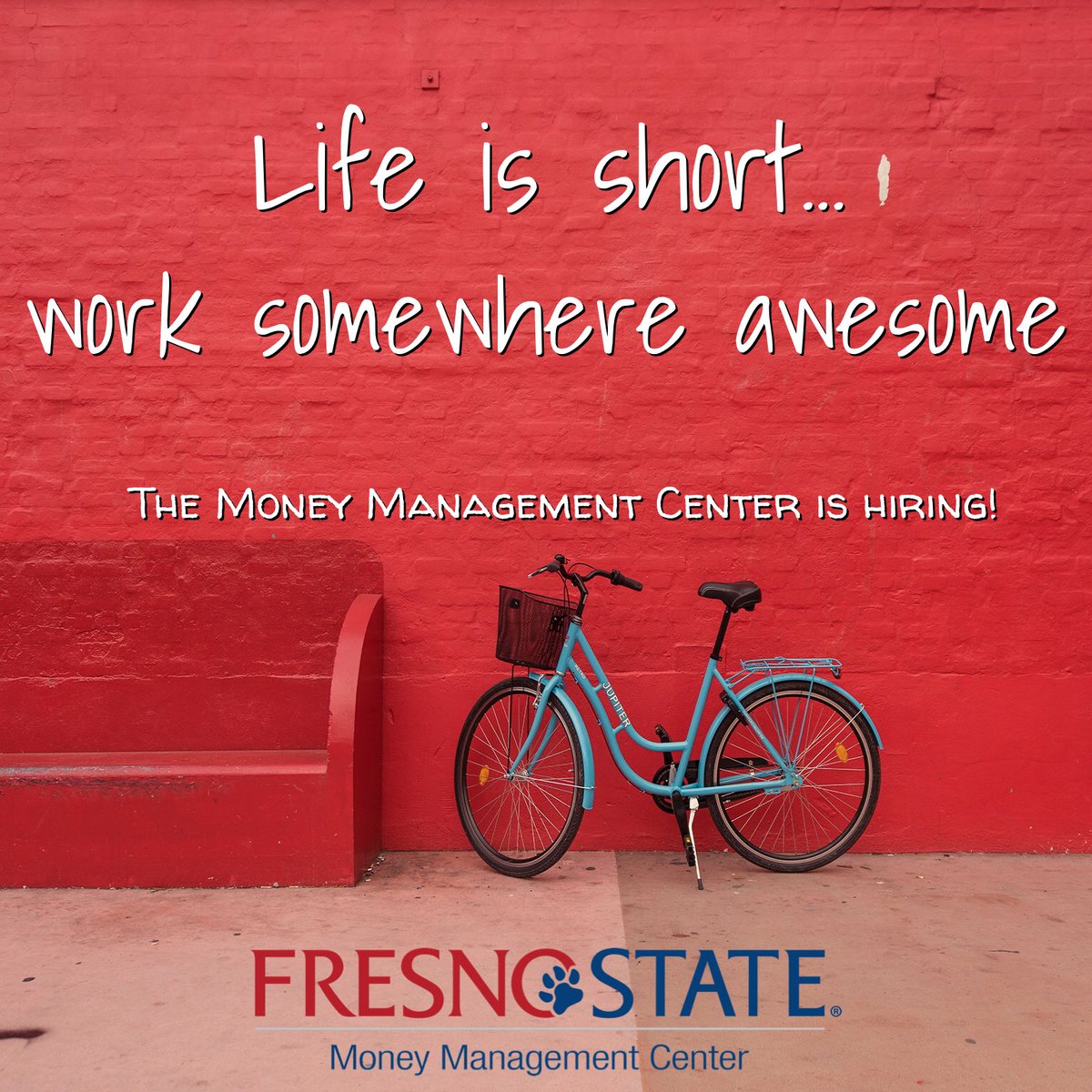Tag someone amazing who needs a job!
✔️ On campus job
✔️Amazing team
✔️Helping others
✔️Apply @ HIREFRESNOSTATE 

Application CLOSES DEC 3!