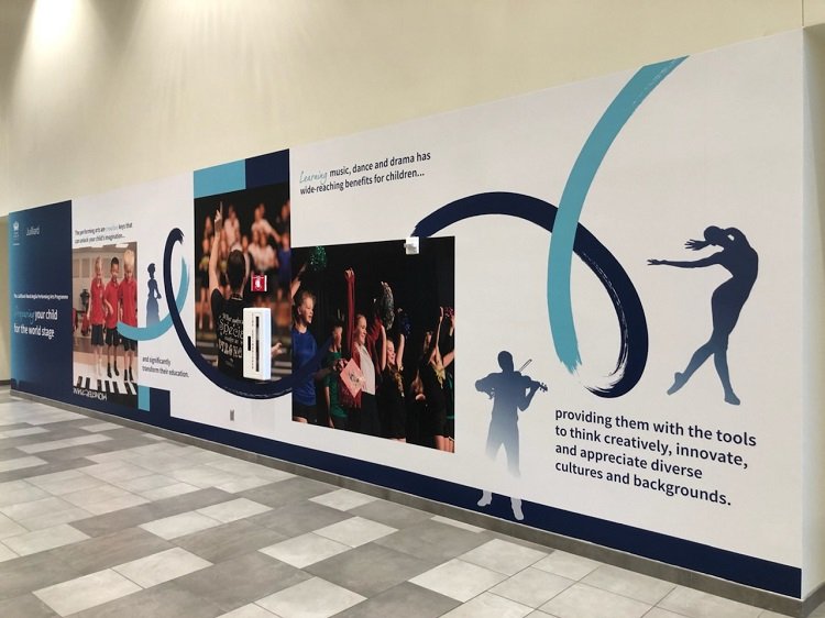 SignsTasman's tweet photo. British International School of Houston contacted us for more wall graphics, this time along the performng arts wall. We were happy to provide and install "preparing your child for the world stage" graphics!!
#TASMANSigns #WallGraphics #WorldStage #InteriorDesign #Julliard #Arts https://t.co/uF3LzVA9zX