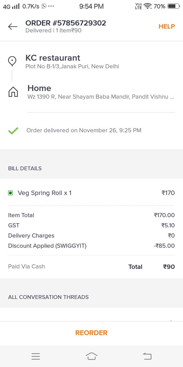 mohitsi00857214's tweet photo. @swiggy_in Do not order food from swiggy if u are a vegeterian #swiggy #tuesday #notforvegeterian #chickenspringroll https://t.co/hn8vXt3Sxl