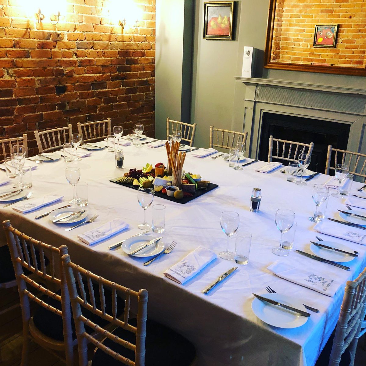Our private dining room all set for a shoot dinner....